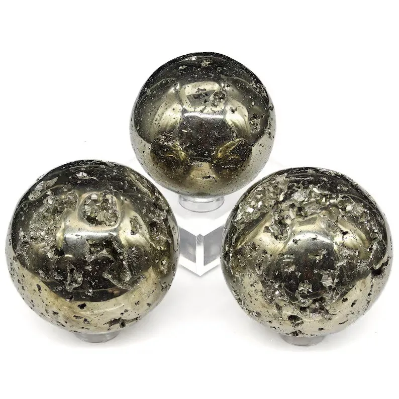 Druzy Peru Pyrite Sphere High Quality Gold Pyrite Crystal Ball Spiritual Healing Gemstone Chakra Balance Unique Meditation Gifts