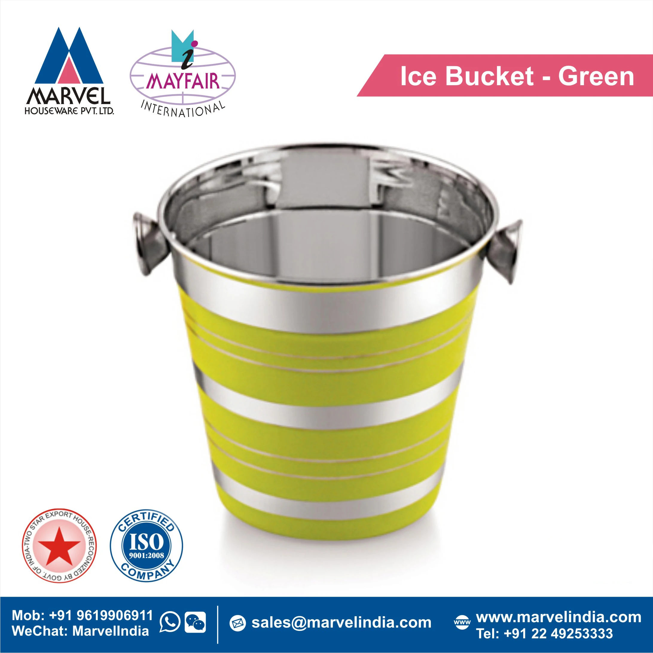 Colorful Mini Size Stainless Steel Metal Ice Storage Bucket At Low Price In India