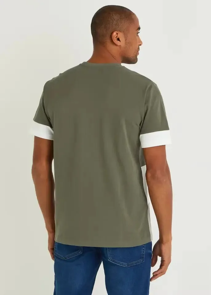 Оптовая продажа Мужская футболка из 100% хлопка с коротким рукавом Повседневная высоким воротом Высококачественная летняя одежда новейший дизайн мужские