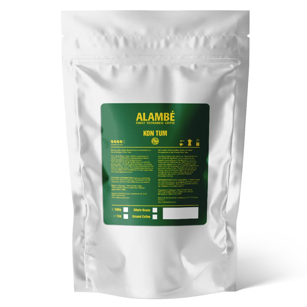 Best Price Ground Coffee Alambe Kon Tum 500g Italian Style Espresso Coffee Bulk Bag Viet Nam Coffee Powder