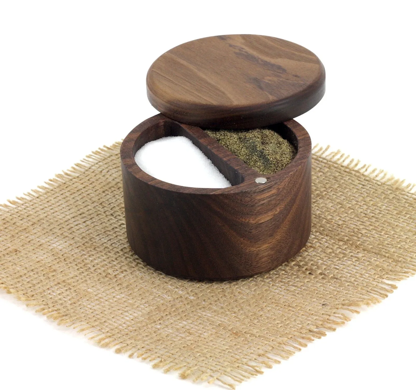 Vintage Wooden Spice Box Durable Kitchen Table Decor; Multi-Use Masala Box for Low-Cost Storage Salt Storage Organized Organizer