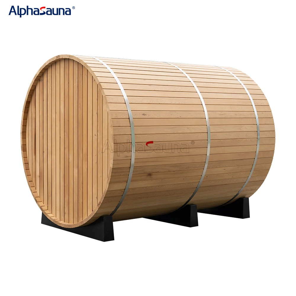 Hemlock Wood Large Barrel Outdoor Sauna Room 8 People