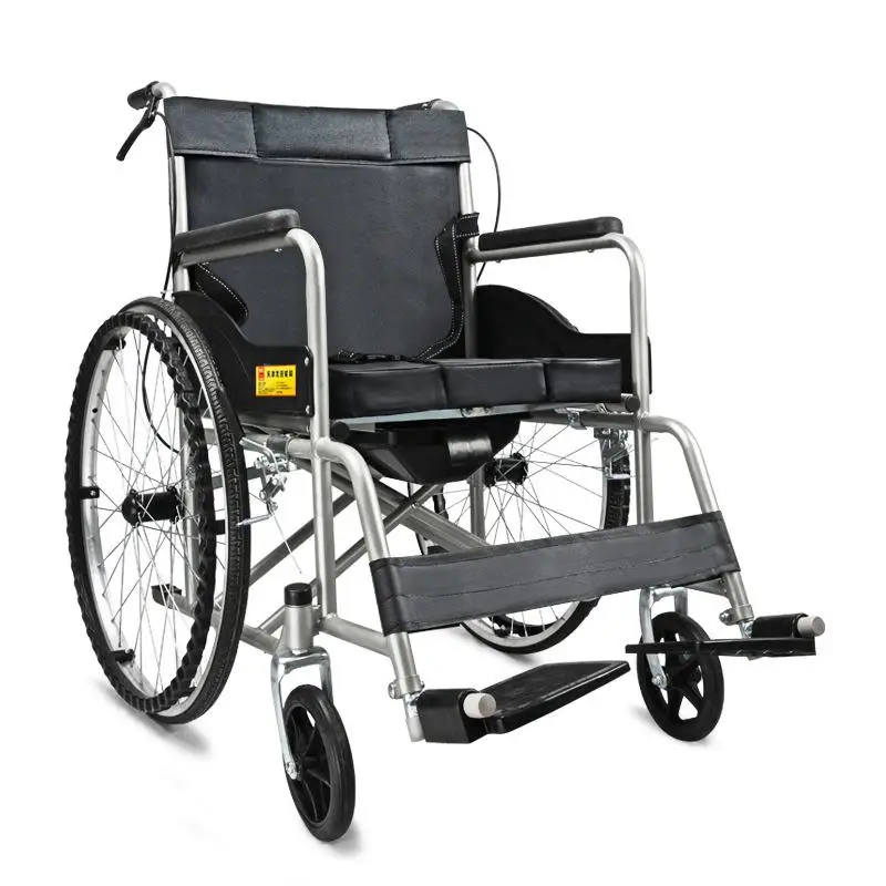 Rehabilitation Therapy Manufacturer wholesale wheel chair  for the elderly and disabled folding wheelchair with toilet table