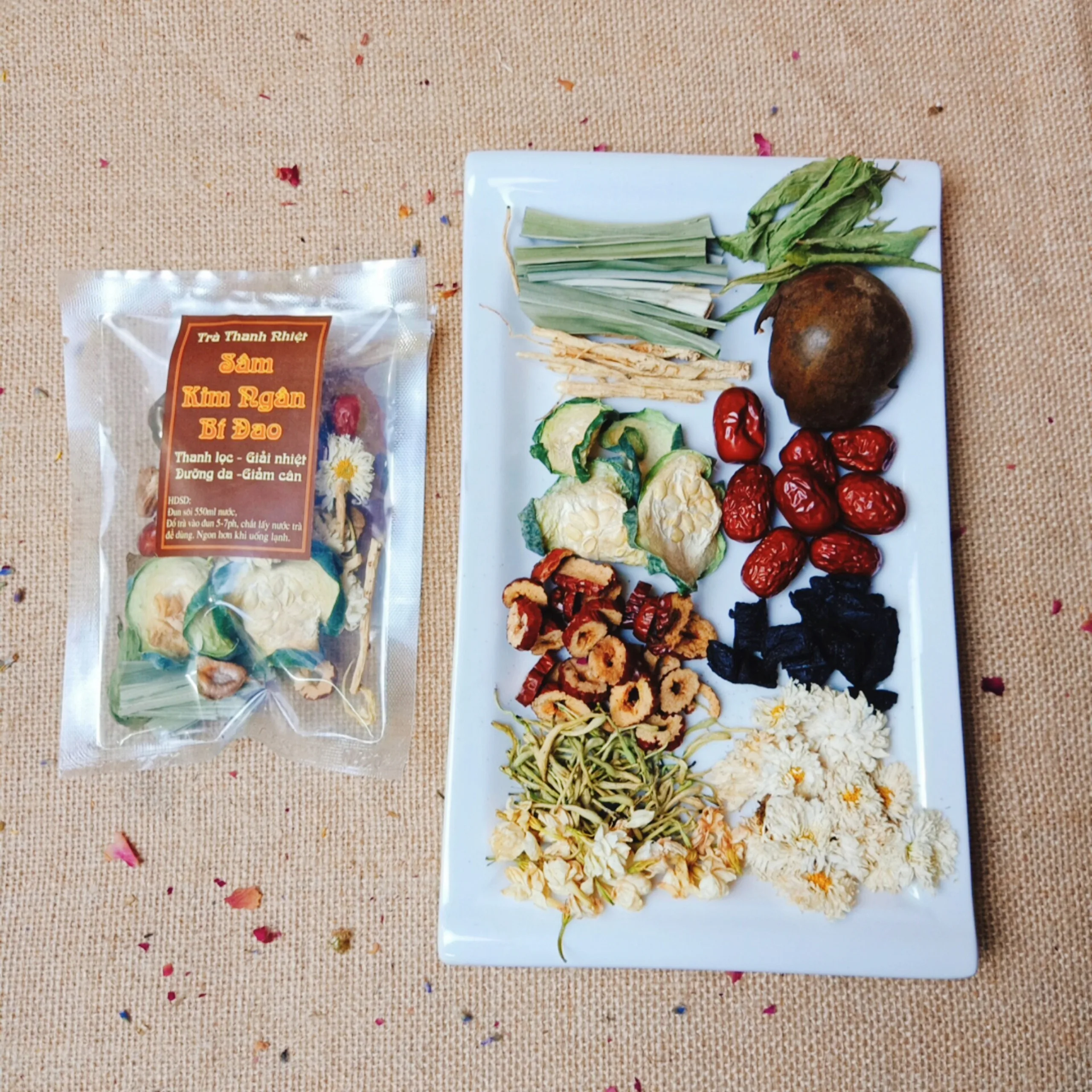 Pumpkin Honeysuckle Ginseng Tea Hot Tea Product for Healthcare and Beauty