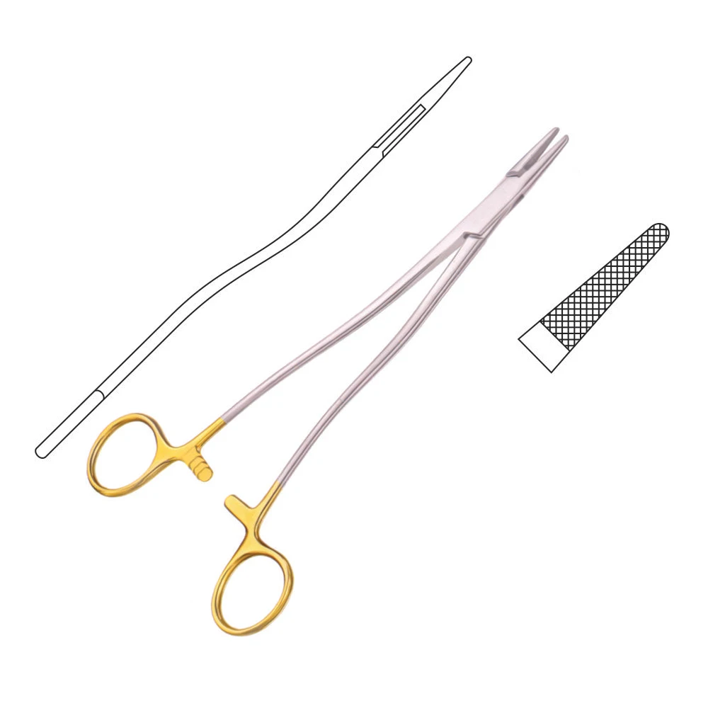 Best Quality Ryderr French Eye TC Needle Holder Stainless Steel Needle Holding Forceps 20.0 cm