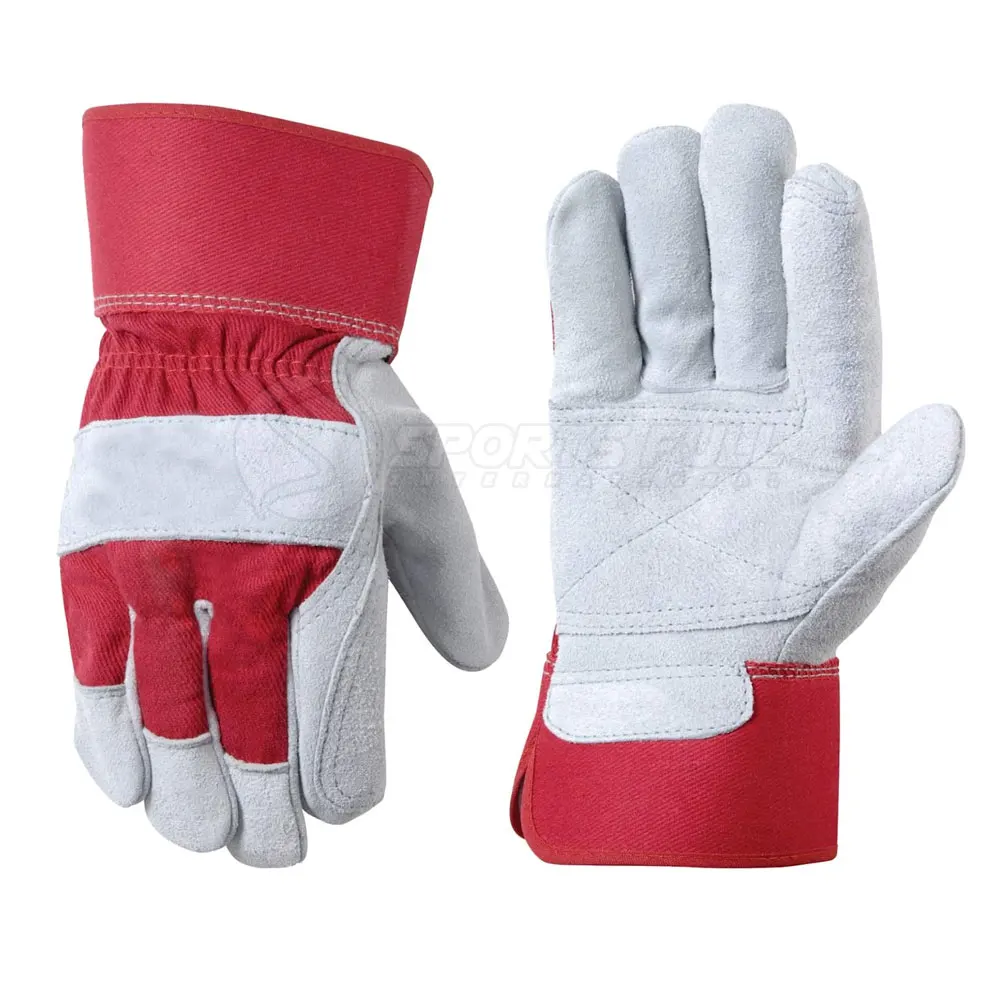 Best Quality Impact Protective Safety Gloves  Cowhide Split Leather Patch Palm Safety Gloves For Safety