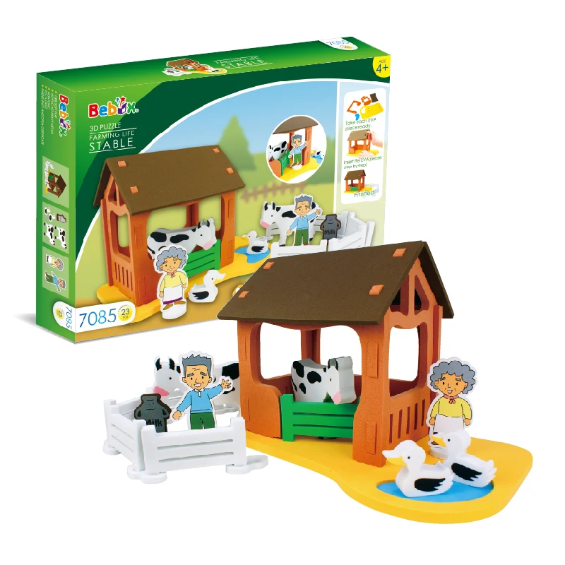 High quality multicolor farm house stable puzzle game