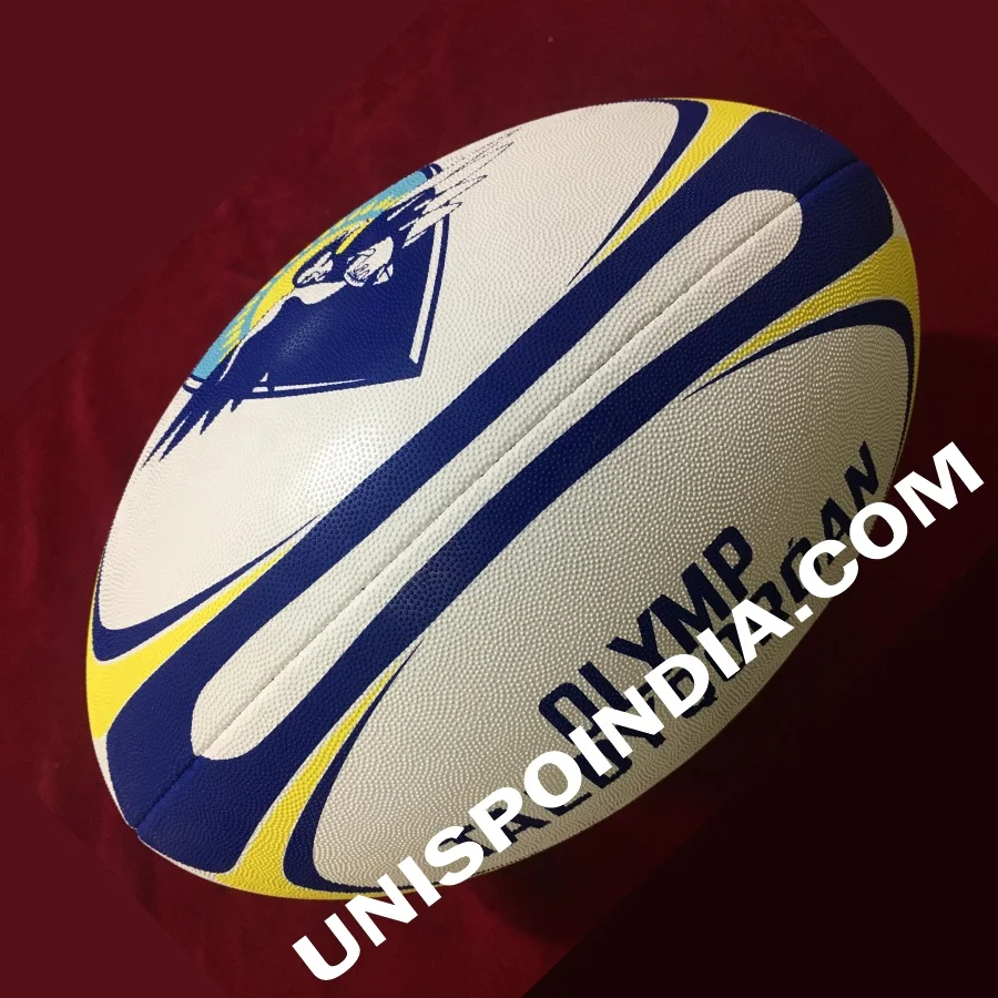 Size 5 Premium Inflatable rugby ball fully hand sewn fitted with bladder with long lasting grip for professional use