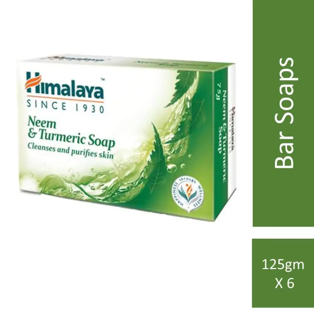 Himalaya Herbal 125gm Neem & Turmeric Wellness Antibacterial Ayurvedic Body Care Soap Nourishing Acne Treatment Exfoliator