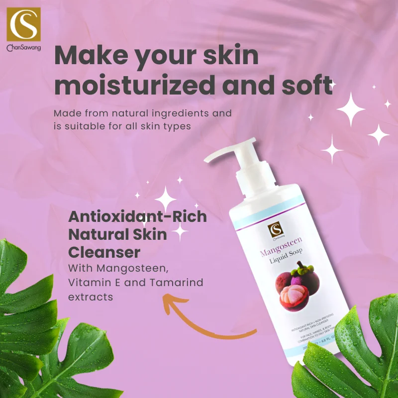 2024 Hot Products Thailand Natural Mangosteen Tamarind Liquid Soap Whitening Moisturizing Cleanser Hands Body Shower Bath Soap
