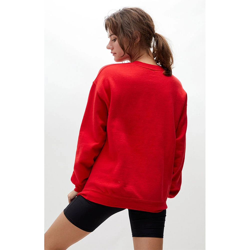 Red solid Custom Women Stylish Pullover custom no Sublimation Sweat Shirts Without Hood Design Factory Price Wholesale Casual