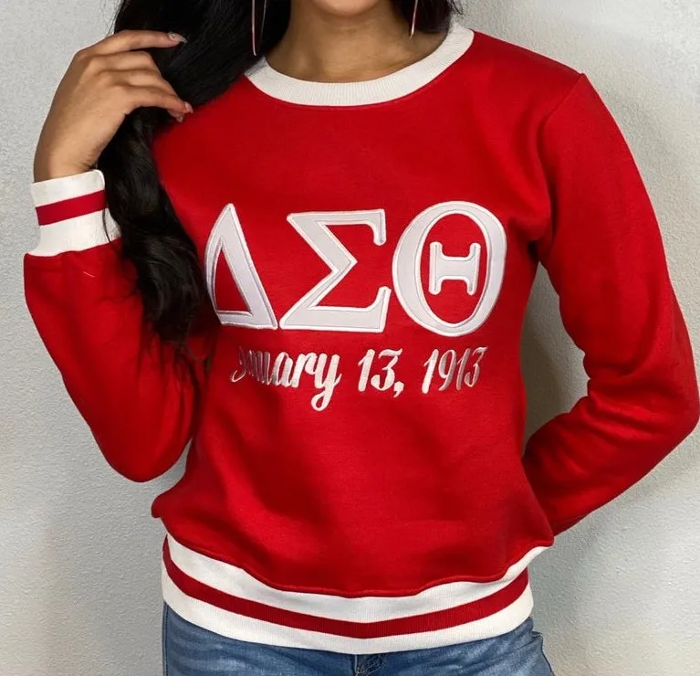 2022 High Quality Custom Wholesale DST Delta Sigma Theta 1913 sorority  crewneck sweatshirt pullover hoodie