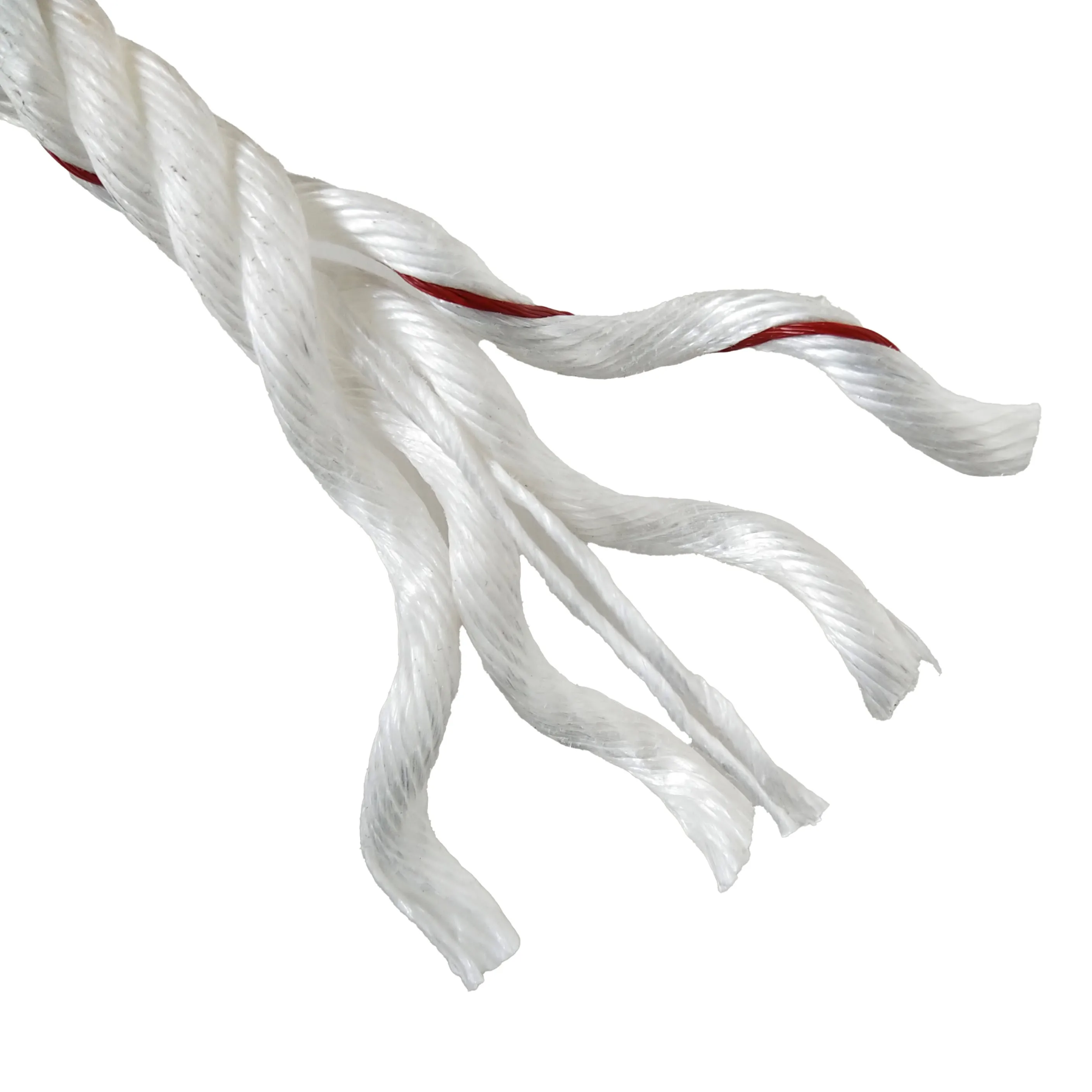 Best Selling Good Quality of 16MM*4S*220M White + Red + Blue PP Rope, Fishing Rope Agriculture, Packaging Rope