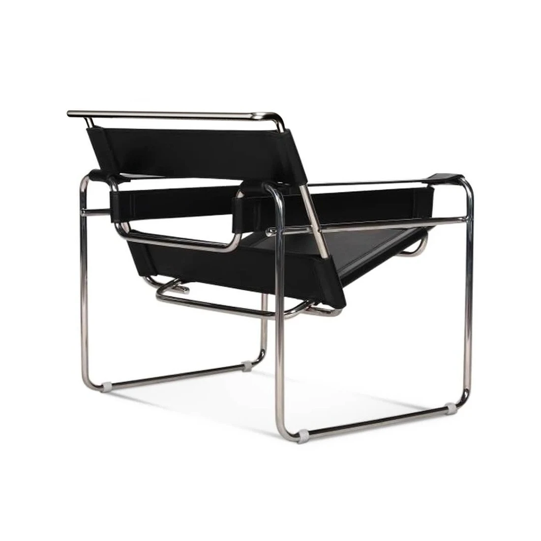 Bauhaus designed armchairs heavy-duty seamless tubular steel frame suspended seats fashionable linear seating for living rooms