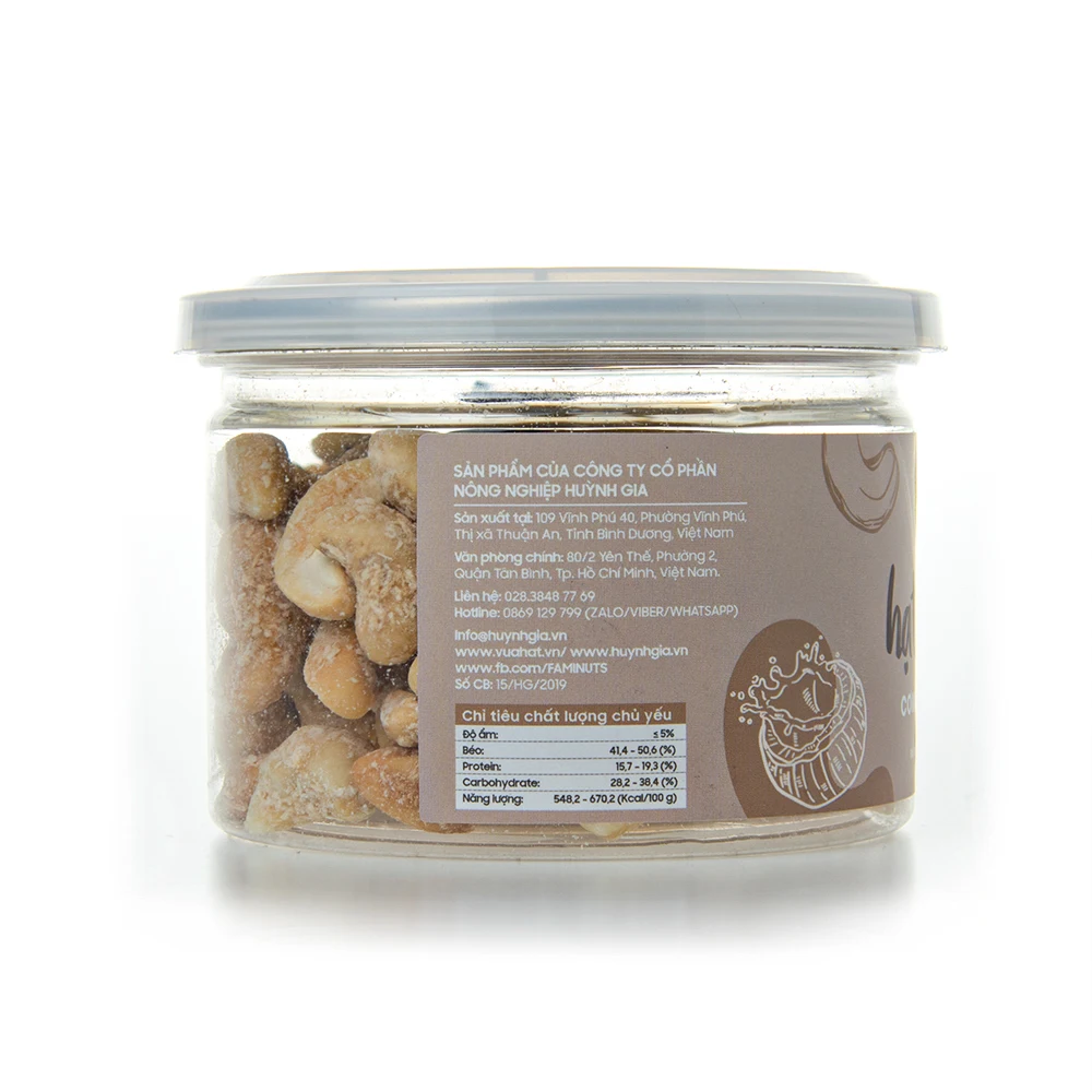 Лидер продаж, орехи кешью, кокосовый рис 120 г, 300 г, 500 г, пластиковая банка с крышкой из алюминиевой фольги, размер A ++ Grand Fami орехи