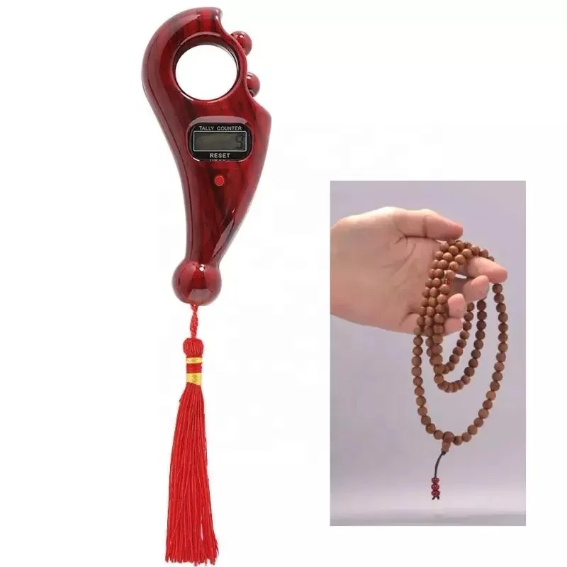 Rotating Beads Islamic Digital Counter Count Hand muslim Tasbeeh  Finger Tally Counter with LED Light