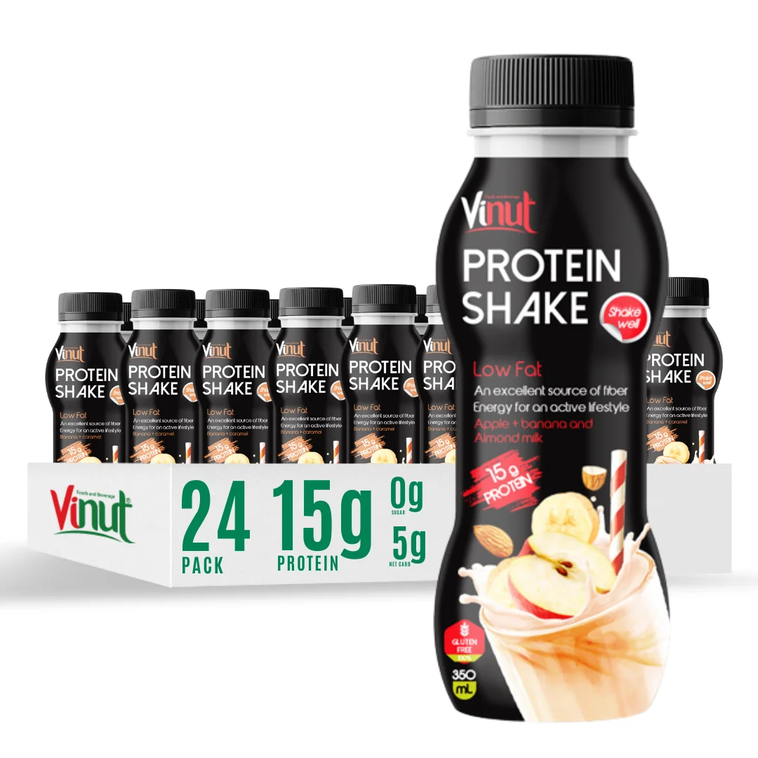 Apple Banana Almond Protein Milk Shake 350ml VINUT Vietnam Factory | Wholesale Best Price 15g Protein Free Sample Private Label