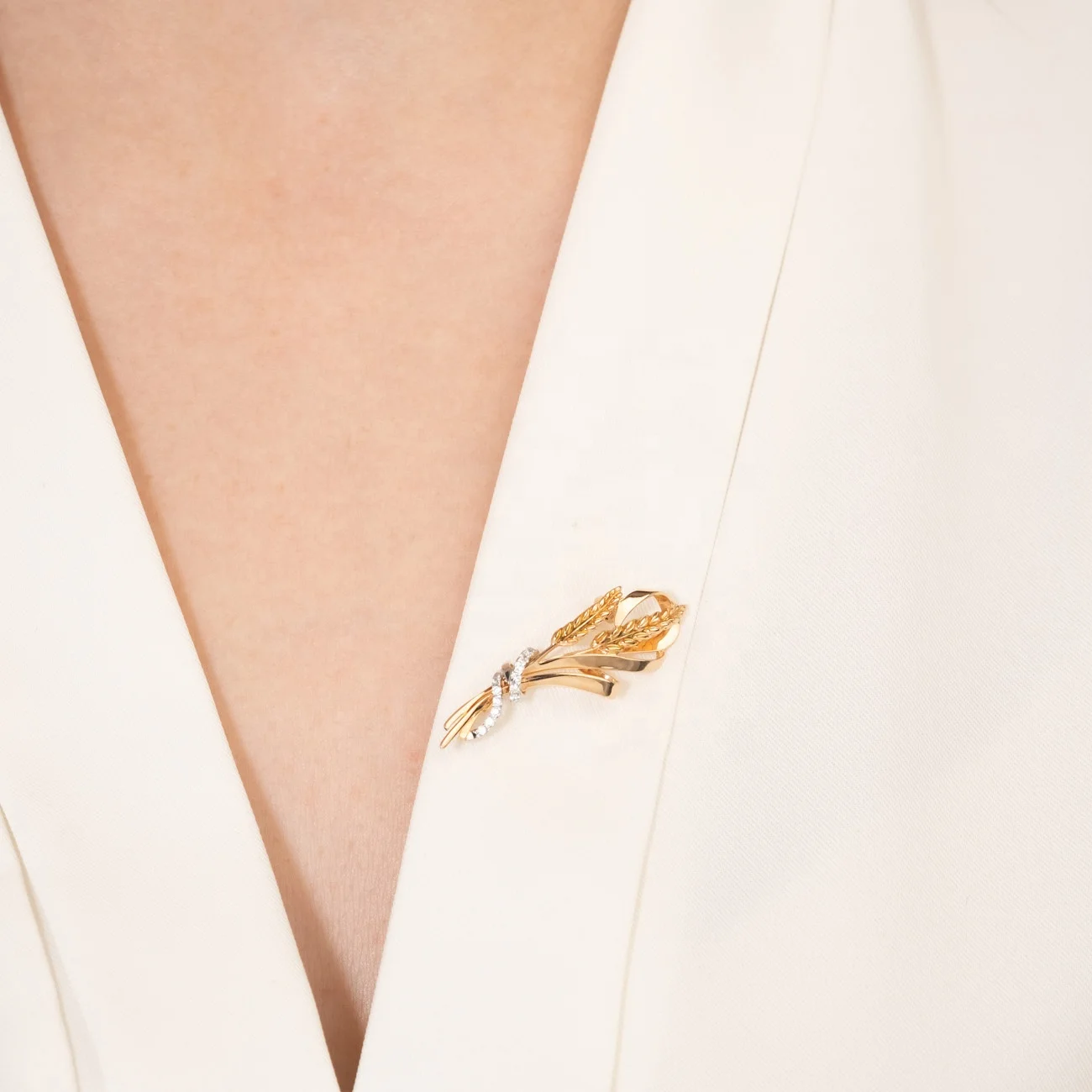 Brooch 14K Solid Rose Yellow White Gold Garnet Cubic Zirconia White Topaz Cultured Pearl Enamel