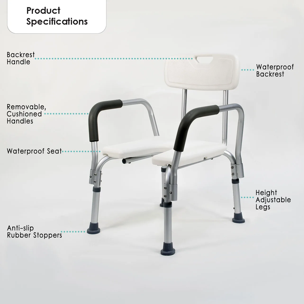 [ BION ] Shower Chair with Armrests 004 From Singapore Bathroom chair for Disable Portable Shower Chair