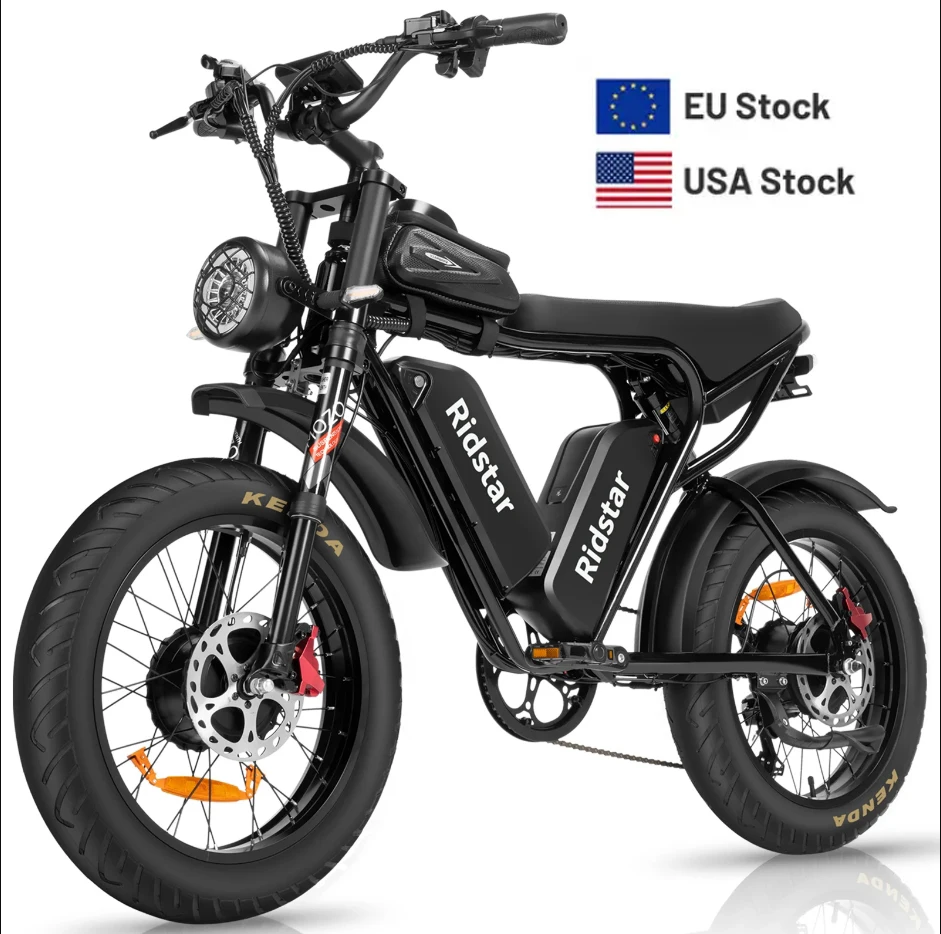20' Electric Bike for Adults City Ebike with 000W Motor 52V 40AH Removable Integrated Steel Frame Smart Electronic Bike