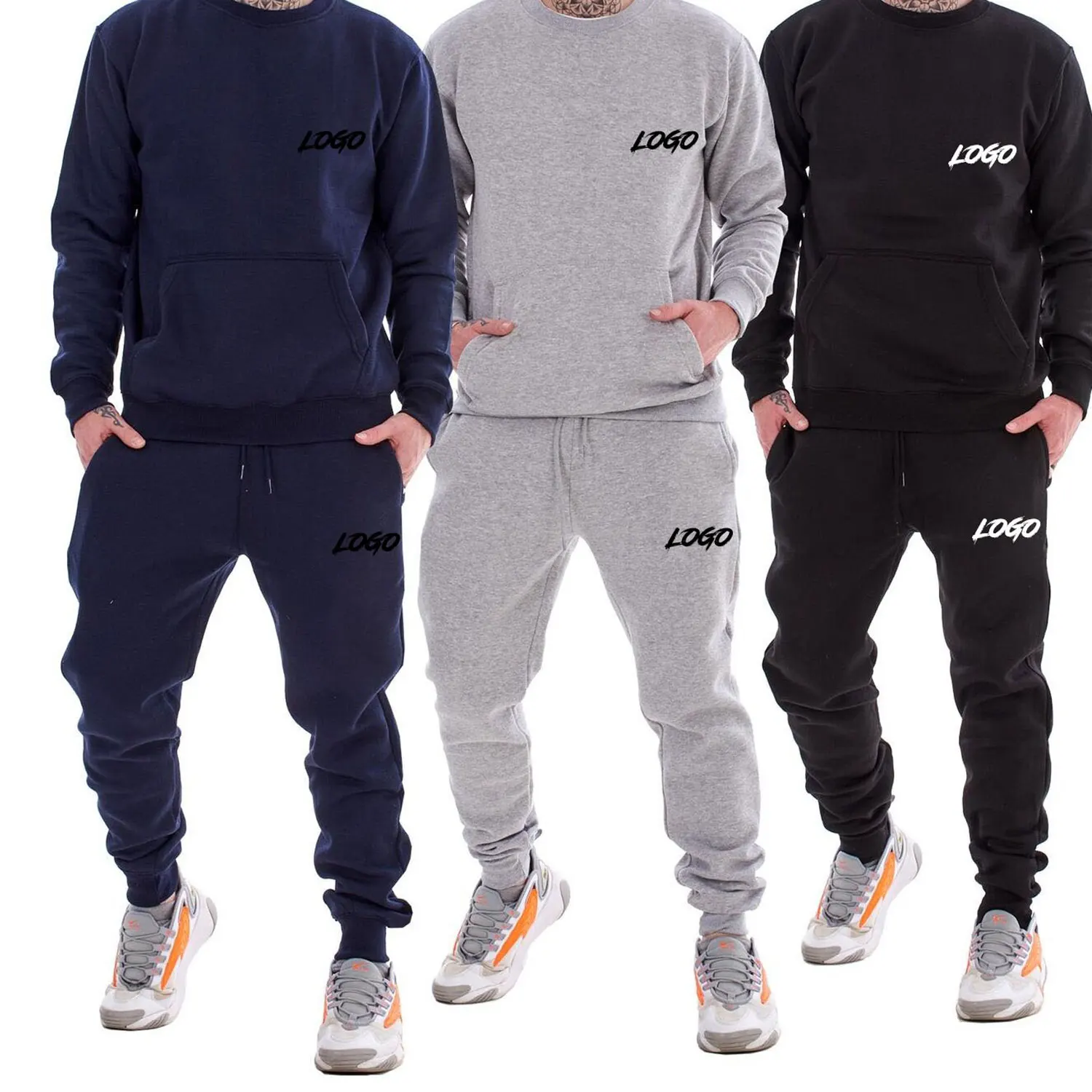 Buy Men Tracksuit Sportswear Two Piece Sets Man Hip Hop Fashion Brand Clothing Mens Sweatsuit Set With Custom Logo