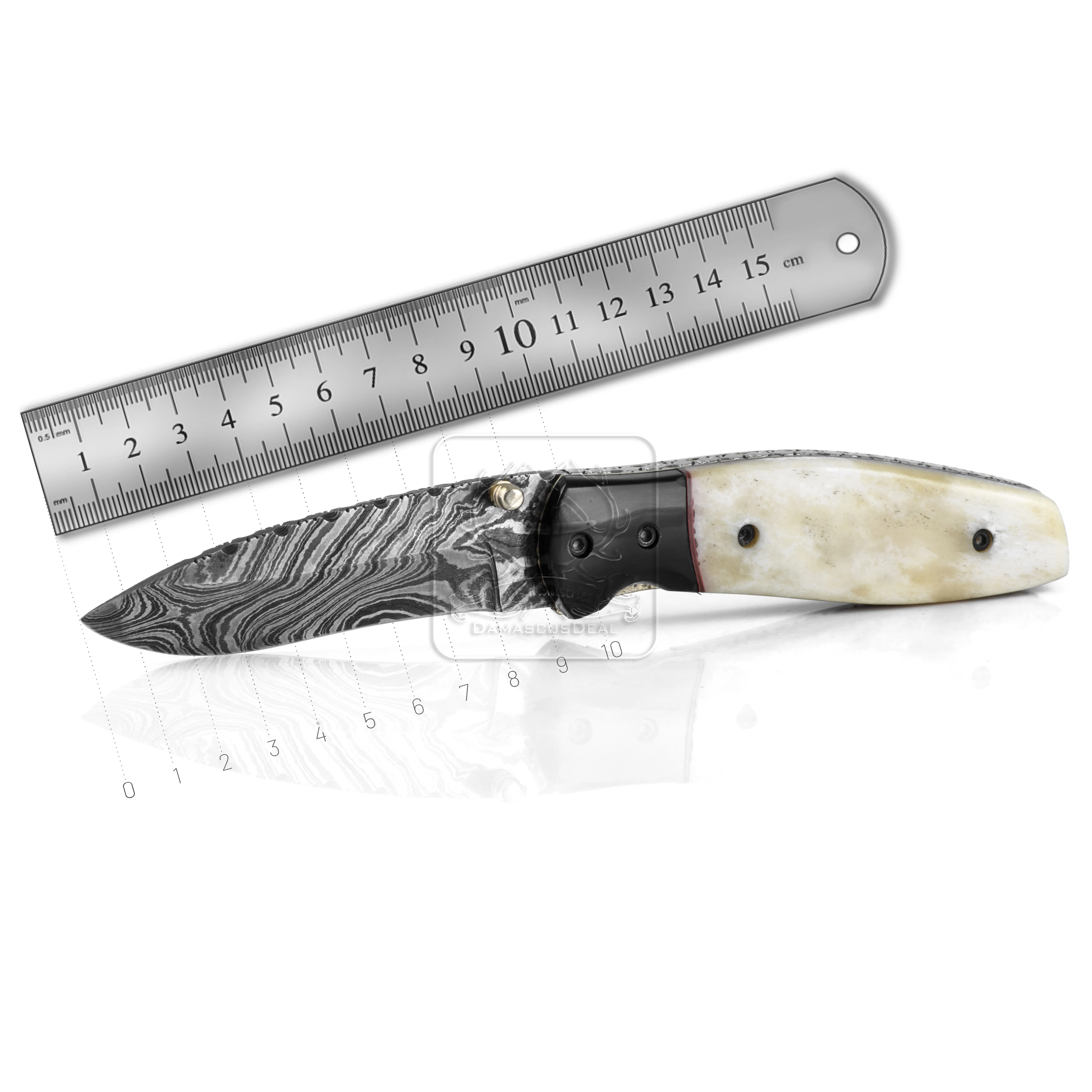 Damascus Steel Folding Knife DD-FK-687 Camel Bone Pocket Knife Outdoor Survival Hunting Knife Multi Tool Bushcraft Camping