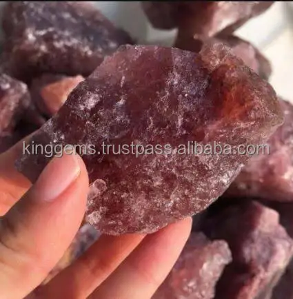 BEST SELLING WHOLESALE NATURAL CRYSTAL STRAWBERRY QUARTZ ROUGH STONE FOR REIKI HEALING STONE TANZBERRY QUARTZ RAW TUMBLED STONE