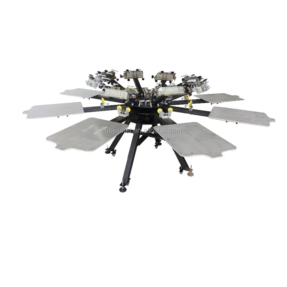 8-Station 8 Color Screen Printing Machine for T-Shirts Screen Printer with Plate Type