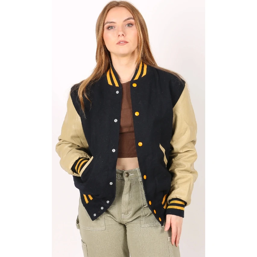 2024 New Streetwear Style Solid Color Women Varsity Jackets 2024 Best Selling Breathable Material made Women Varsity Jackets