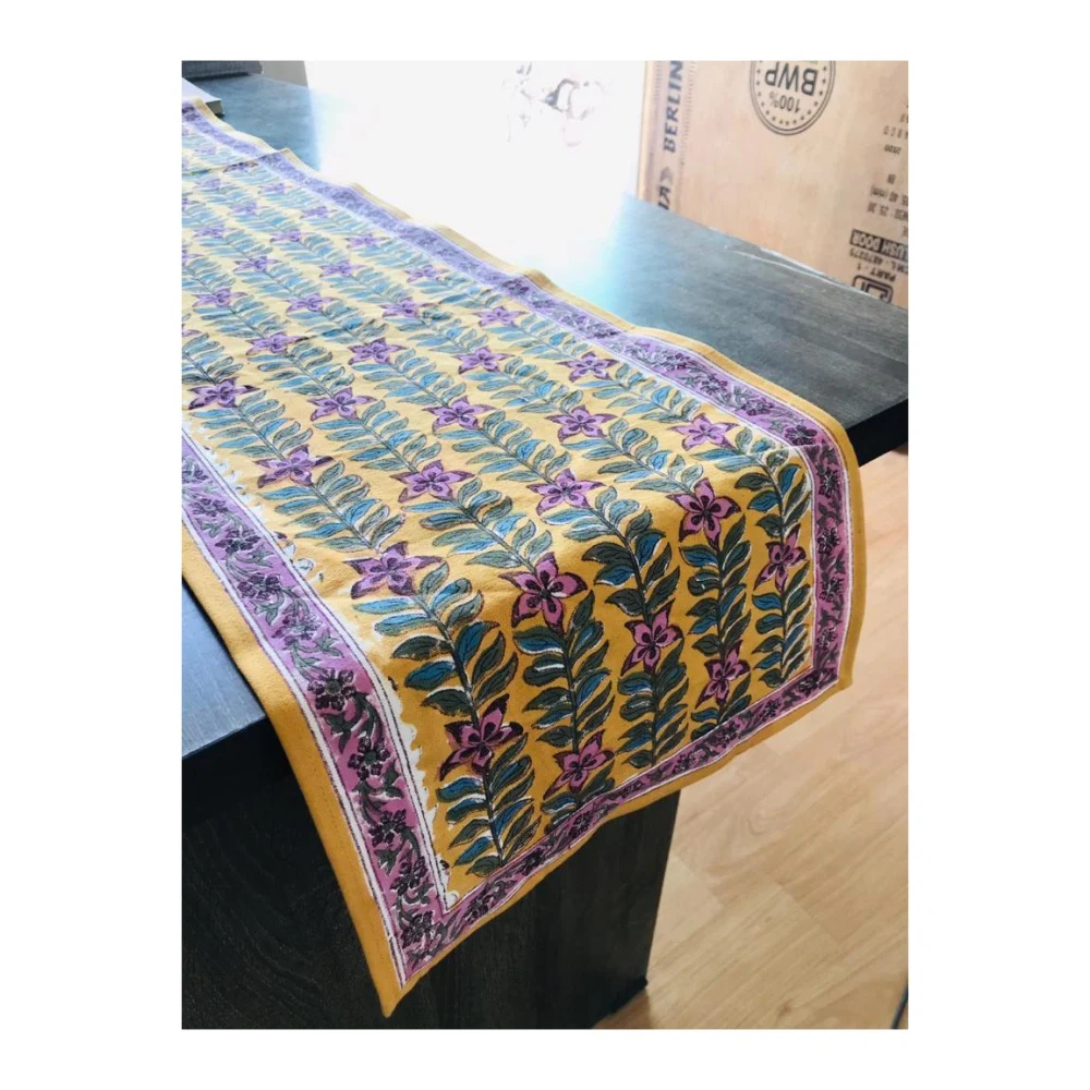 Hand Block Printed Organic Cotton Indian Style Table Runner