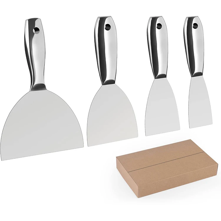 Ifixpro High Standard Spatula Set Stainless Steel Putty Knife   4 Pcs Skimming Blade Putty Knife