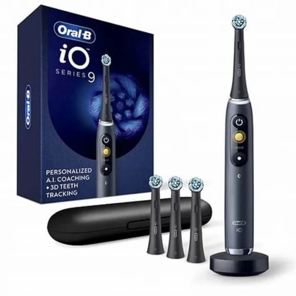 Oral-B IO Series 10 Rechargeable Electric Toothbrush With Pressure Sensor, 4 Brush Heads, Travel Case