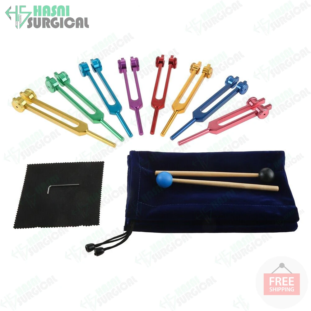 Aluminum alloy New tuning fork 128HZ 256HZ 512HZ 1024HZ 2048HZ Set of 7 ENT Chakra tuning forks