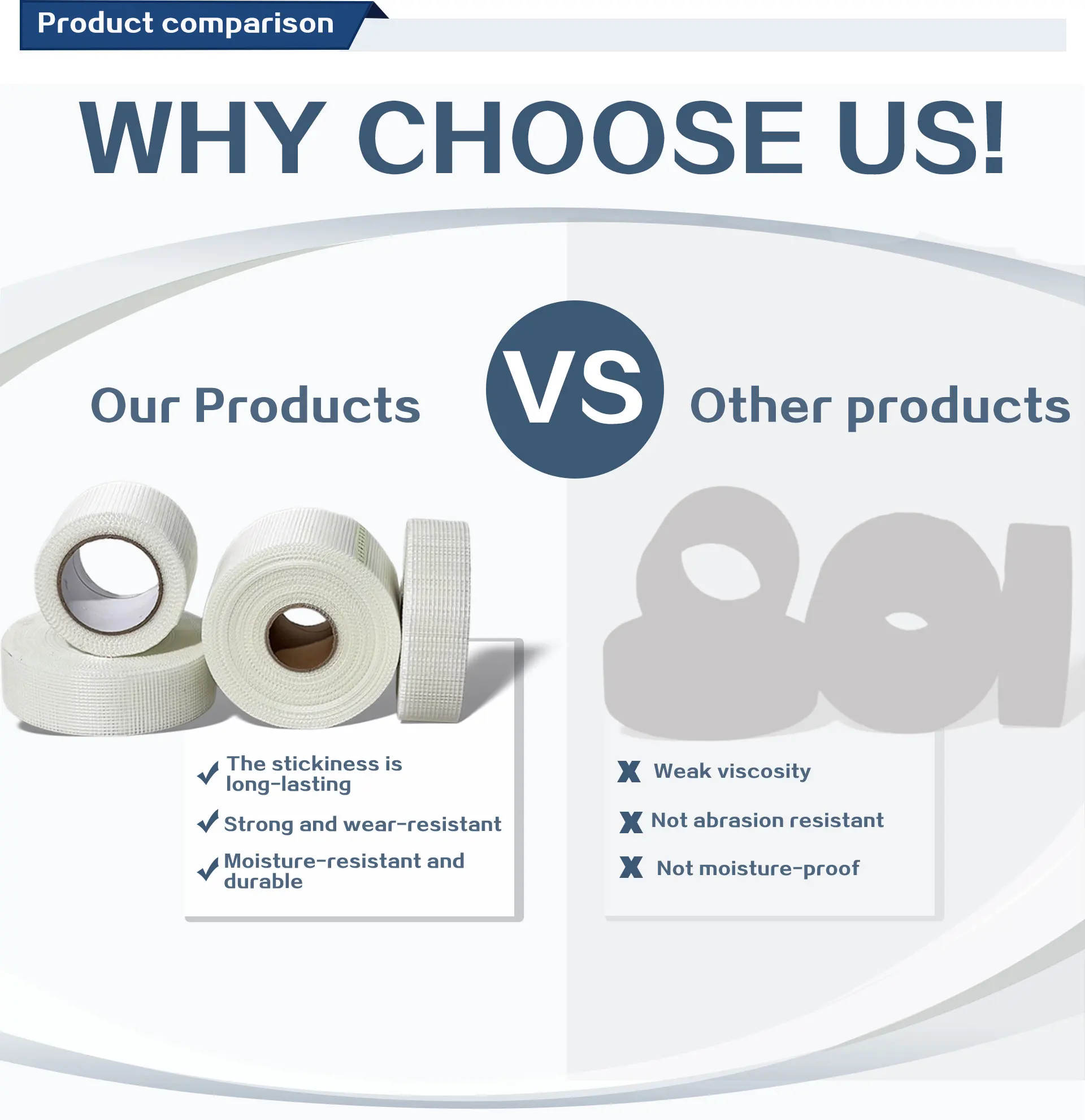 Low Price White Orange Yellow Red Colorful Self Adhesive Fiberglass Mesh Tape