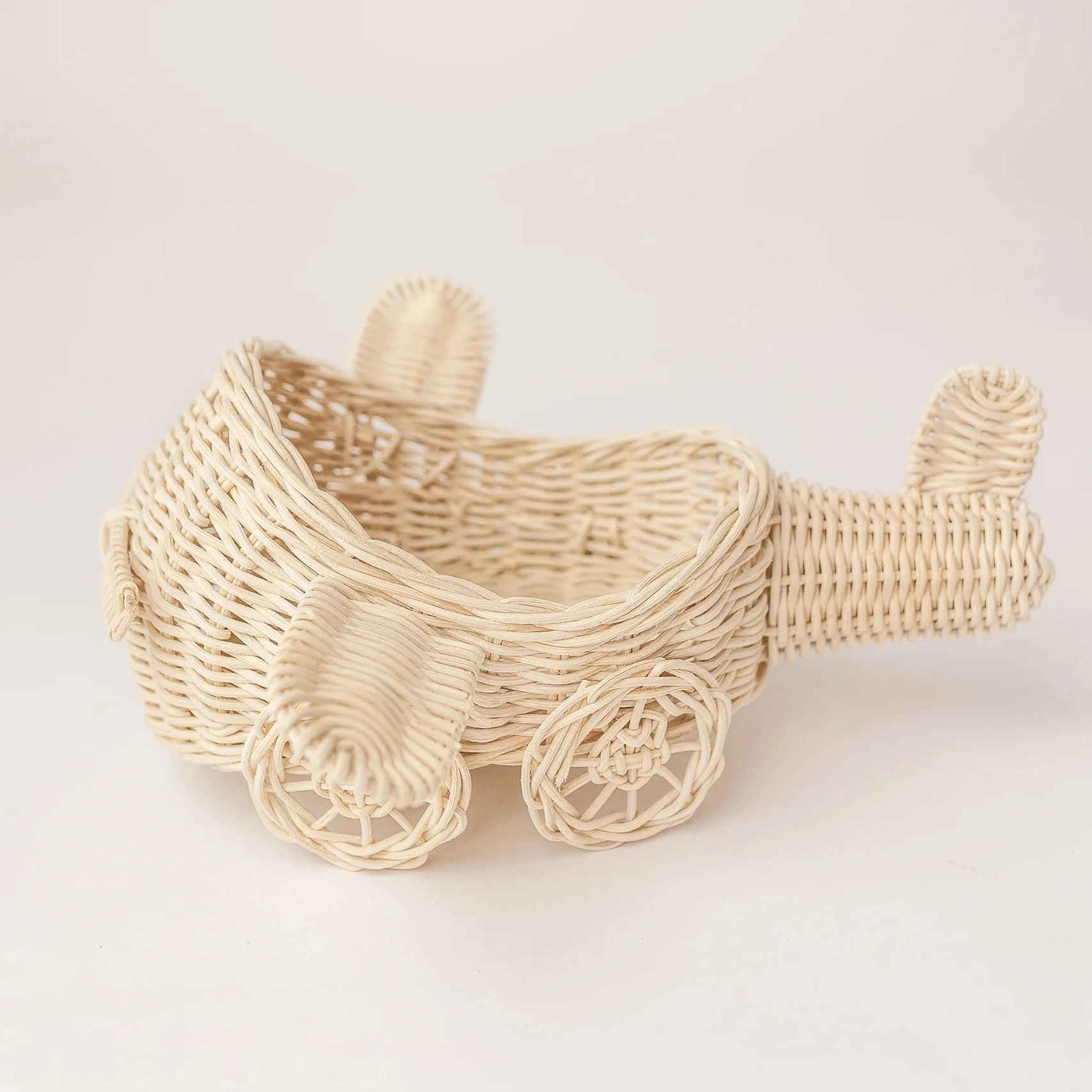 Rattan Toys For Babies And Kids Sustainable Wicker Flyer Aircraft Toy Air Transport Vehicles Play Rattan Airplane Toy Gift