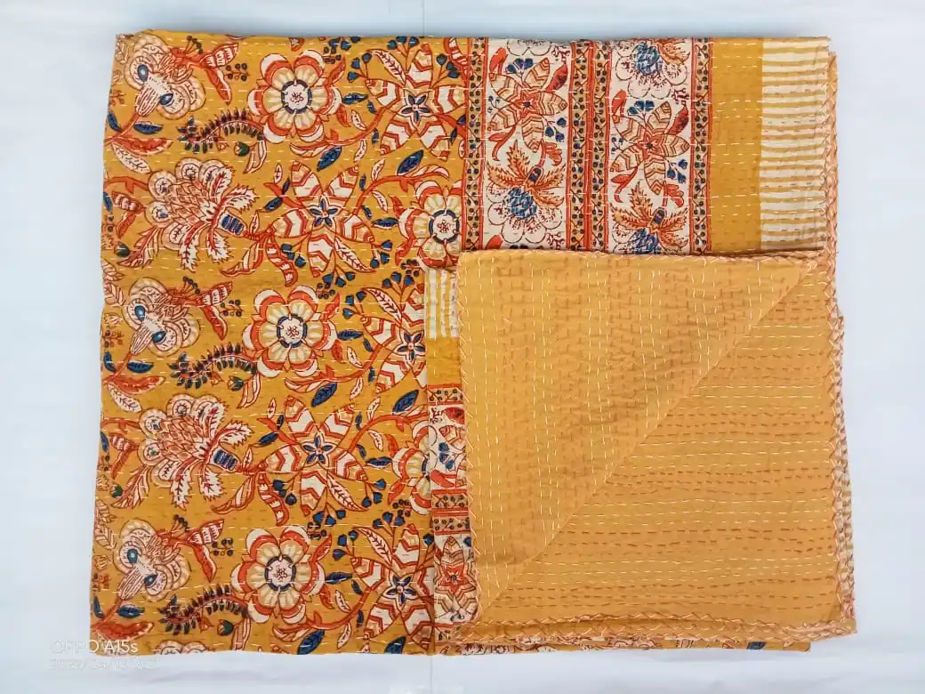 Индийское Покрывало Kantha ручной работы Queen King покрывало из