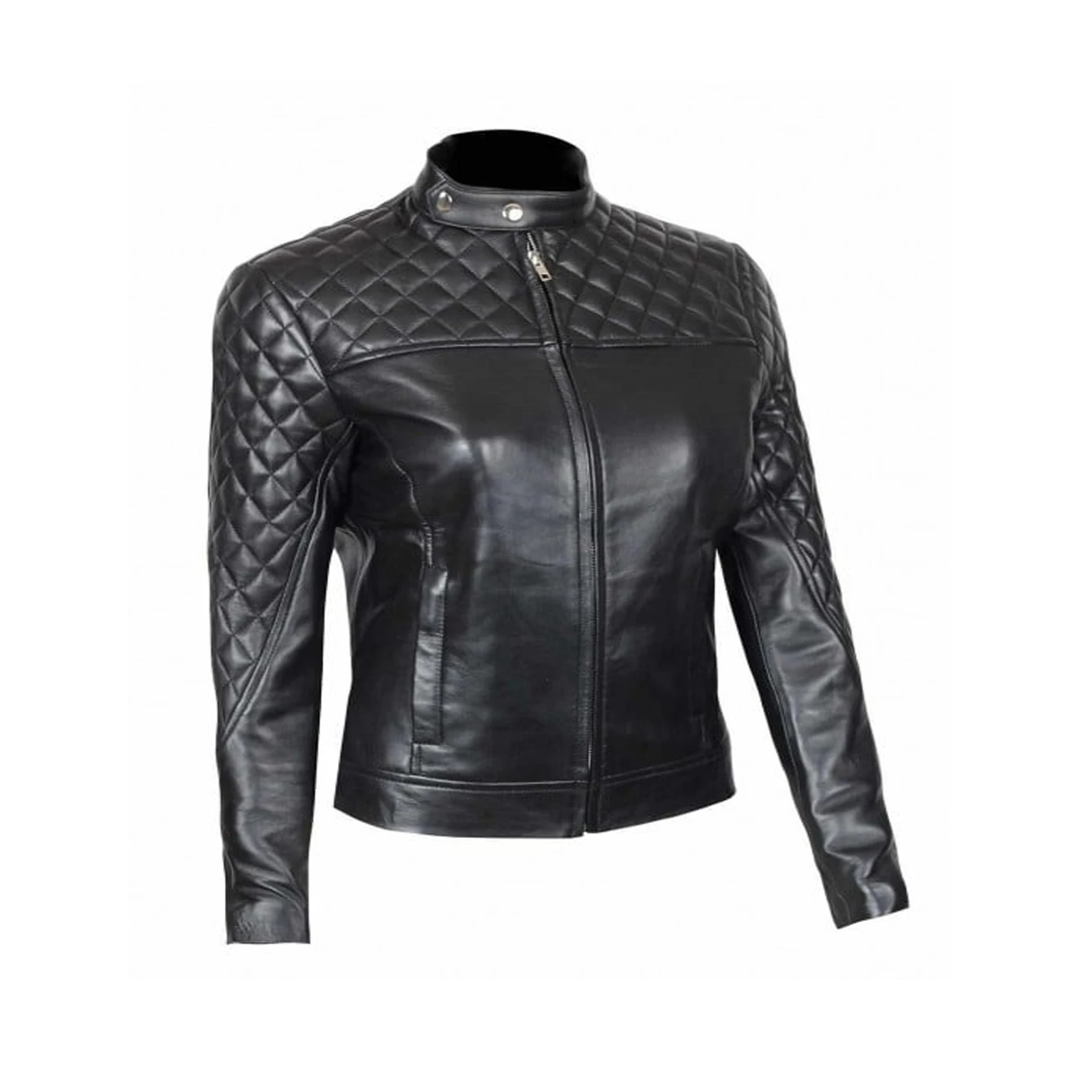 Casual Long Sleeve Slim Leather Women Genuine Sheep Faux Custom Denim Jacket For Women