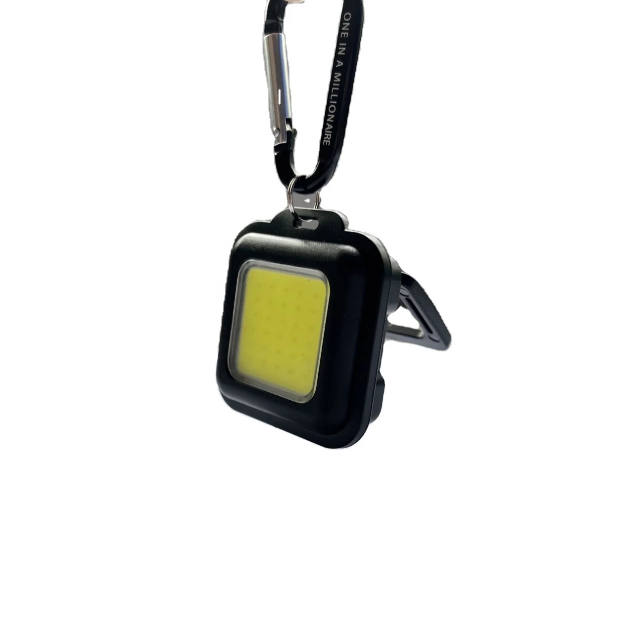 Mini COB Keychain Light Rechargeable Small LED Flashlight Worklight 500Lumens Portable 4 Light Modes Pocket with Folding Bracket