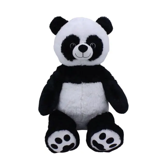 Chouka the panda 80cm - Soft French giant plush - Color Black and white made of polyester and machine washable fragile cycle