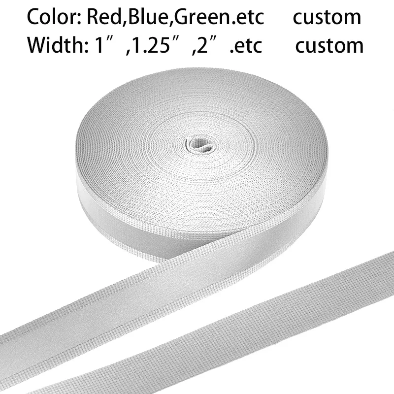 Making Bags Garments Tape Luggage Belt Sewing glow in dark Reflective Webbing strap for cat fog collar