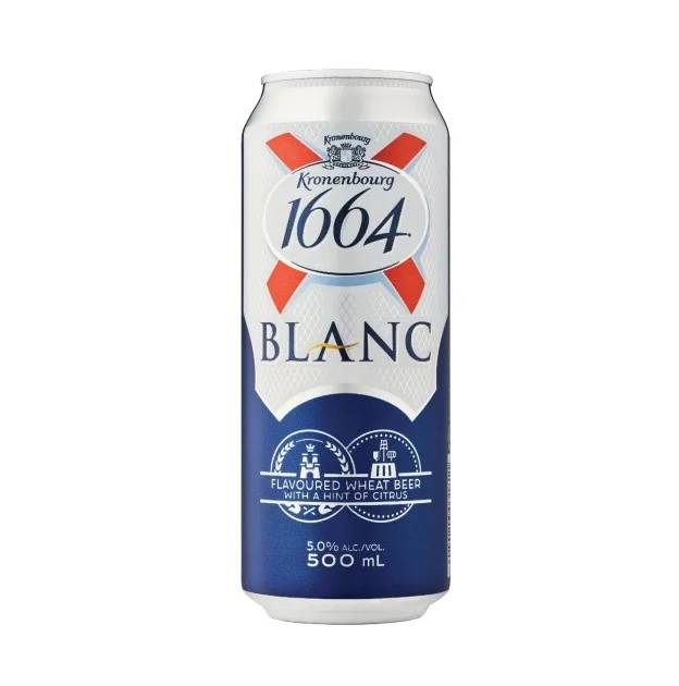 Качественное пиво Kronenbourg 1664 Blanc в синих бутылках