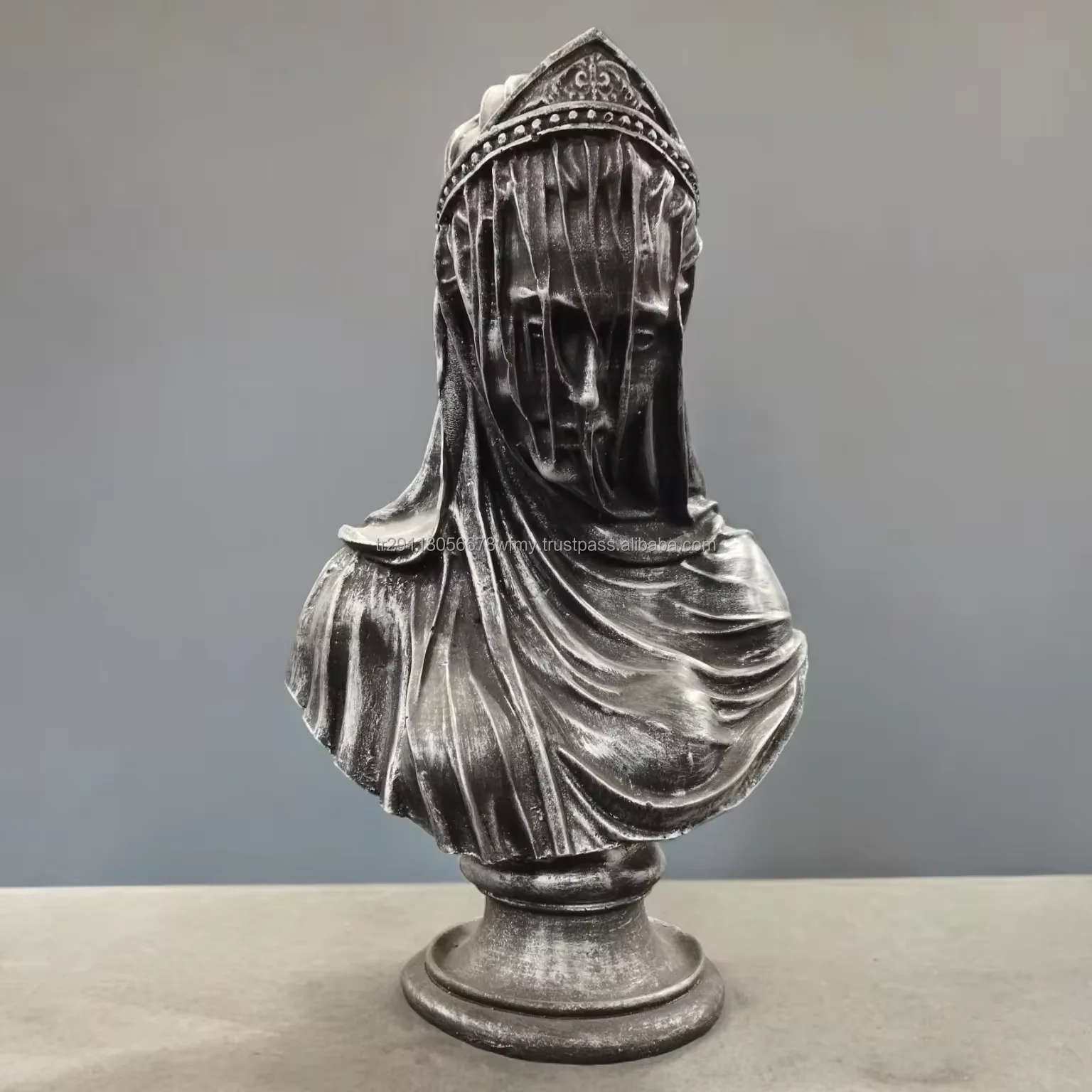 Veiled Virgin Mary Bust Statue Sculpture Art Objects Ancient Home Decoration Home Fashion Restaurant Office Decor goddess