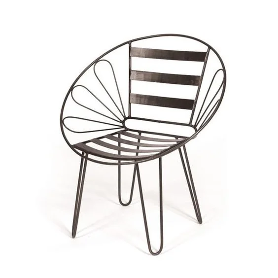 Designer Metal Cafe Lounge Chair Wire Chair Sets With Coffee Table Black Powder Coated Wire Metal Furniture at Cheap Price