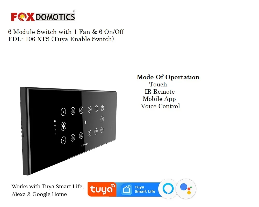 Home Automation Smart Touch Screen Switch Tuya single phase wifi smart switch Tuya smart life universal capacitive touch switch