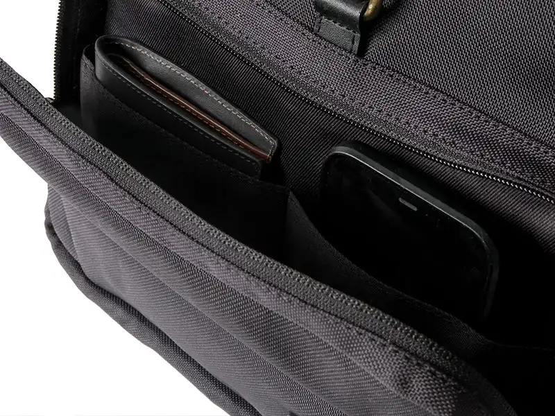 High Quality Lightweight Water-Resistant Charcoal Canvas & Nappa Leather Backpack Padded shoulder straps