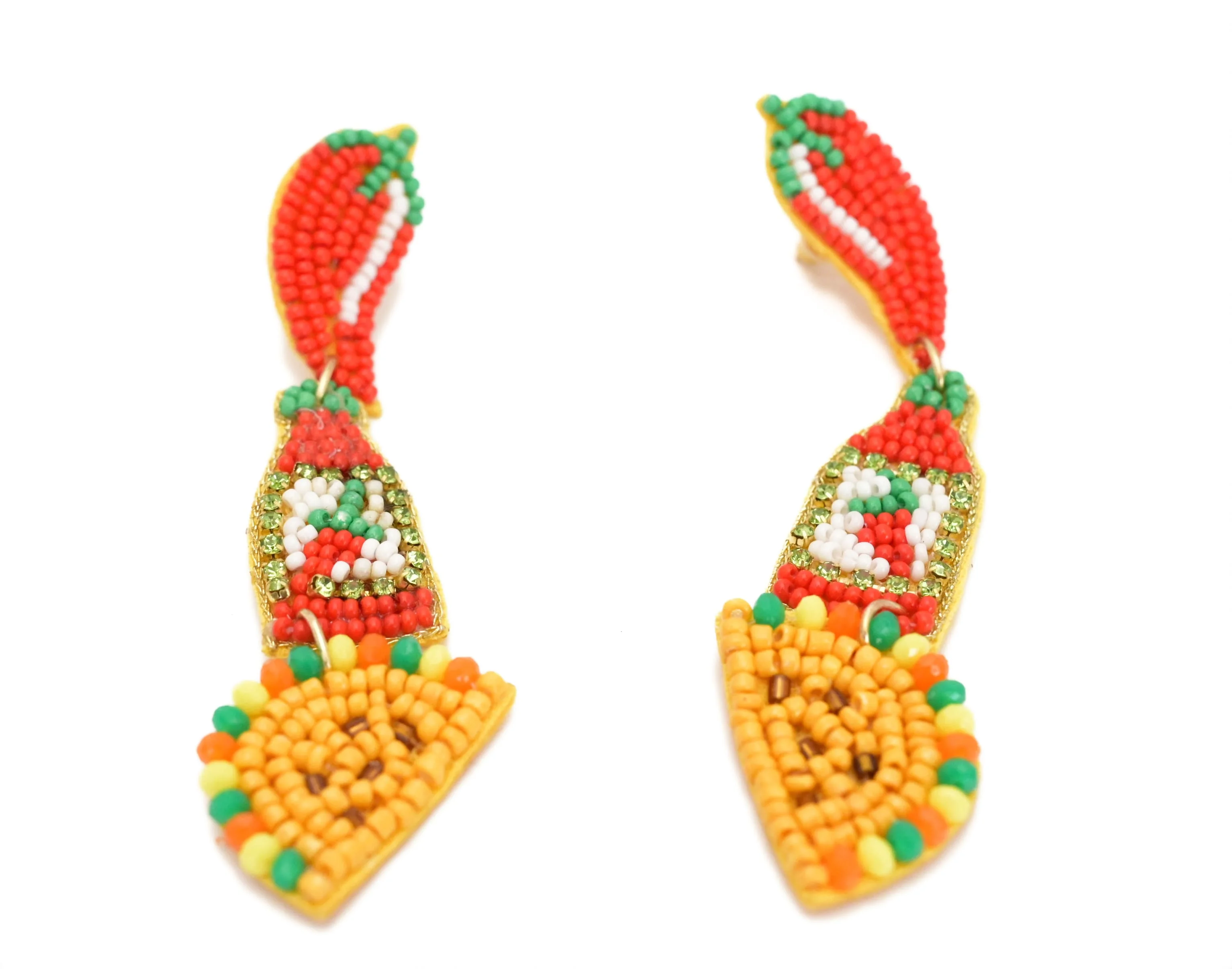 Creative Teardrop Beaded Earrings Handmade Colorful Bead Dangle Drop for Women and Girls From Indian Exporter