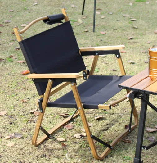 Outdoor Furniture Kermit Chair  Wood Grain Aluminum Portable Folding Camping Chair