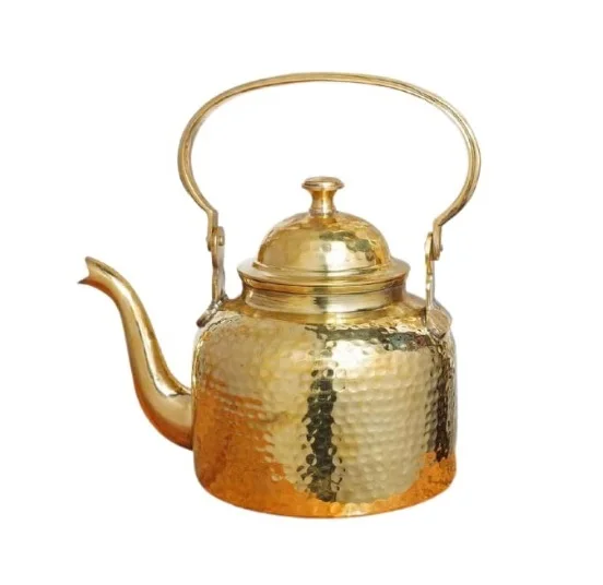 New Arrival Turkish Brass Hammered Teapot Indian Fancy Centerpiece Cheap Price Selling Handmade Fancy Brass Teapot Hammered