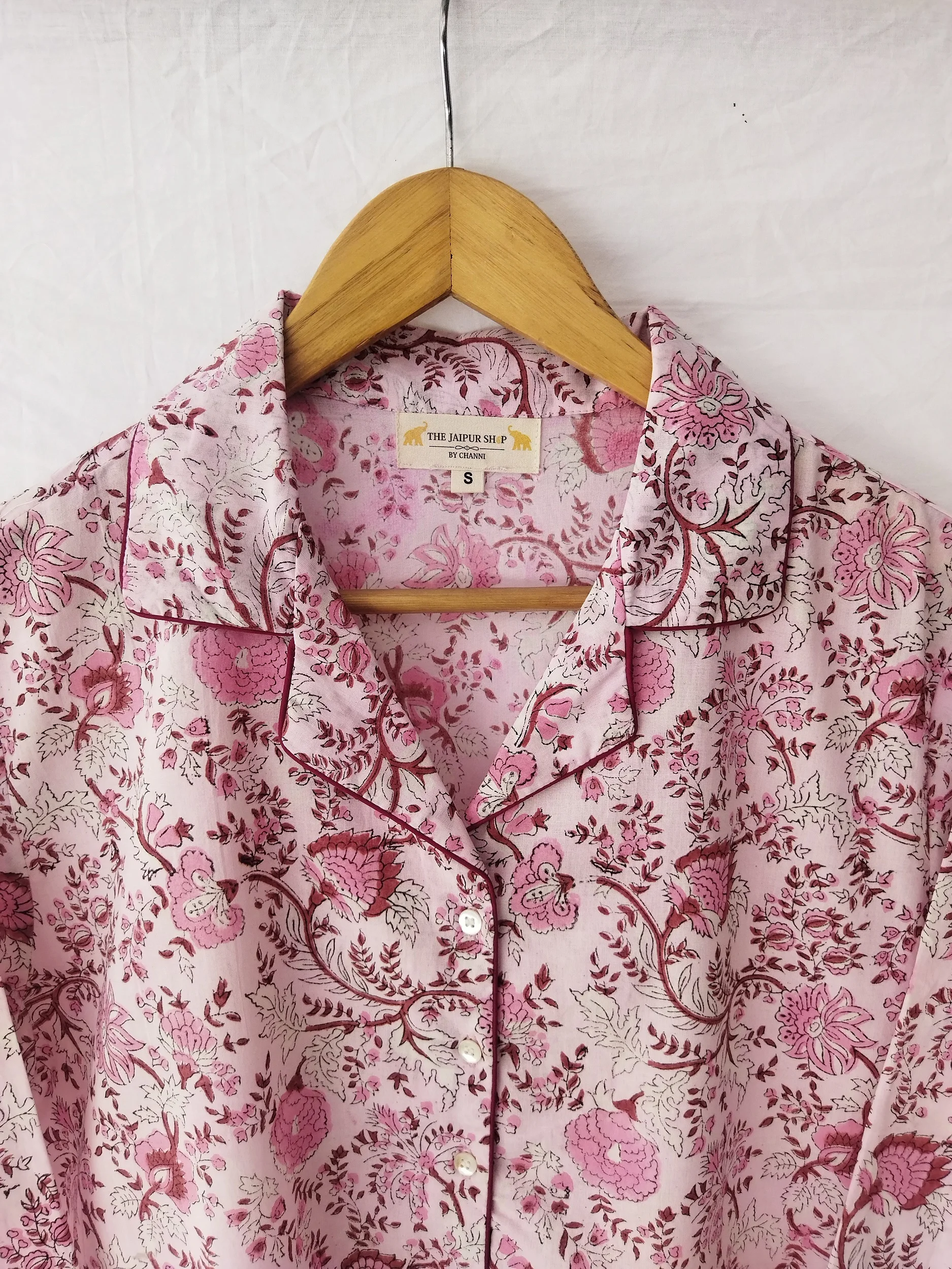 Beautiful Floral Block Print Cotton Night Sleep Wear Long Shirt Tunic For Women Clothing Colorful Floral Printed Boyfriend Shirt