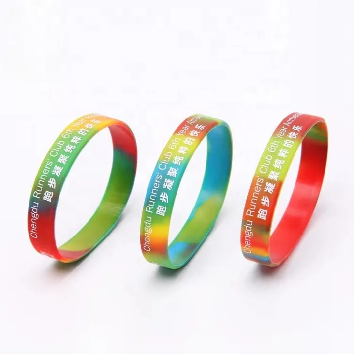 Wholesale Europe Funny Cheap Price Add Custom Logo Silicone Rubber Camouflage Wristbands